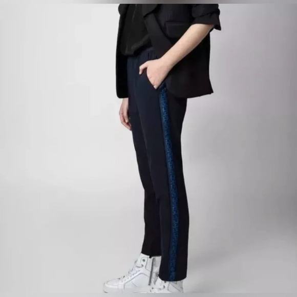 Zadig & Voltaire Paula Band Pants in Navy - Picture 1 of 9